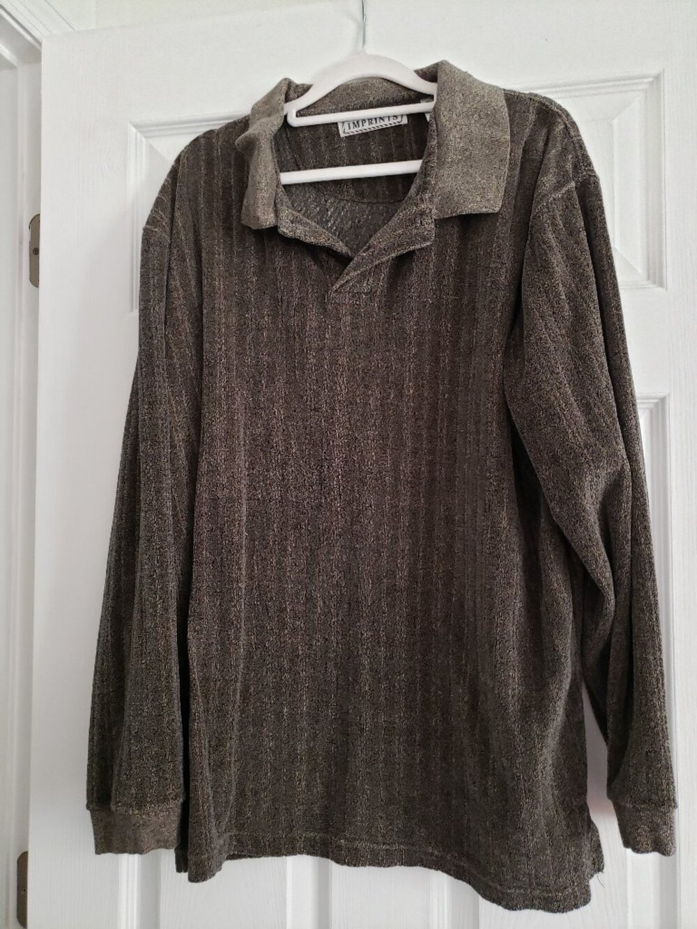 imprints long sleeves velour polo shirt size XL